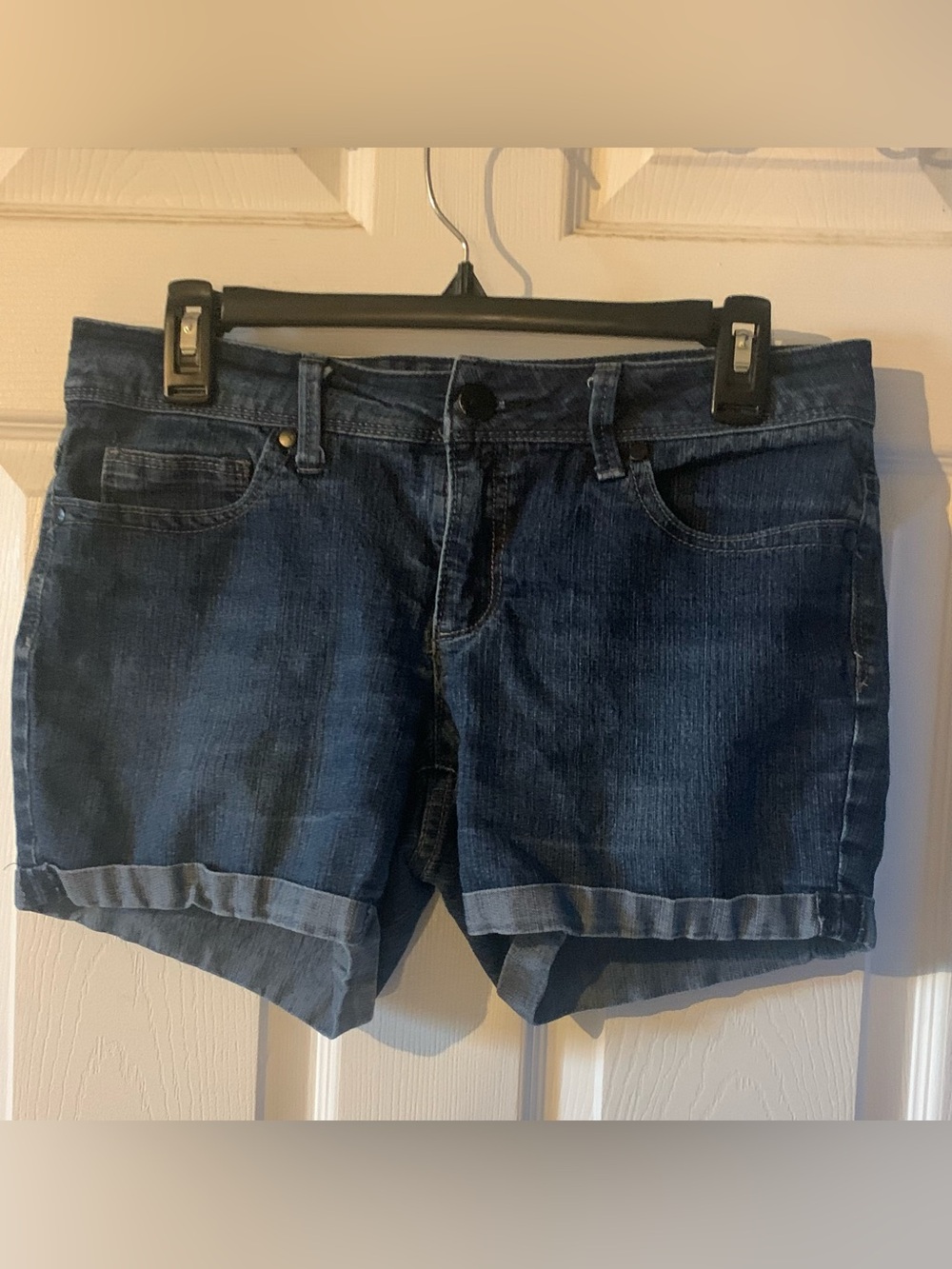 Faded Glory Dark Blue Roll-Cuff Denim Shorts
